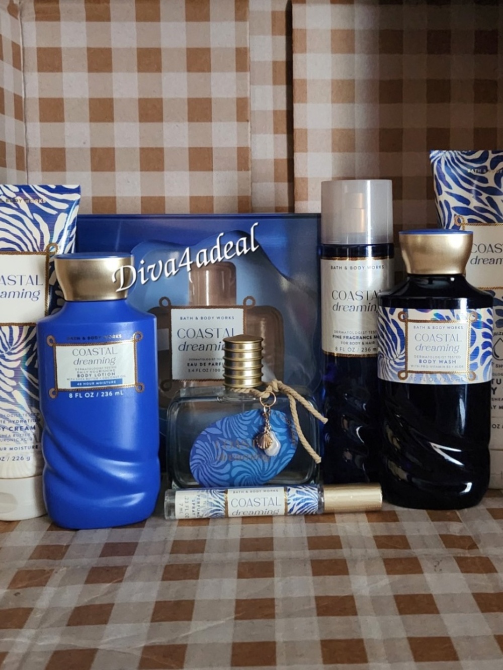 Bath & Body Works COASTAL DREAMING 3.4 EDP FL OZ + 6PC Body Care Bundle